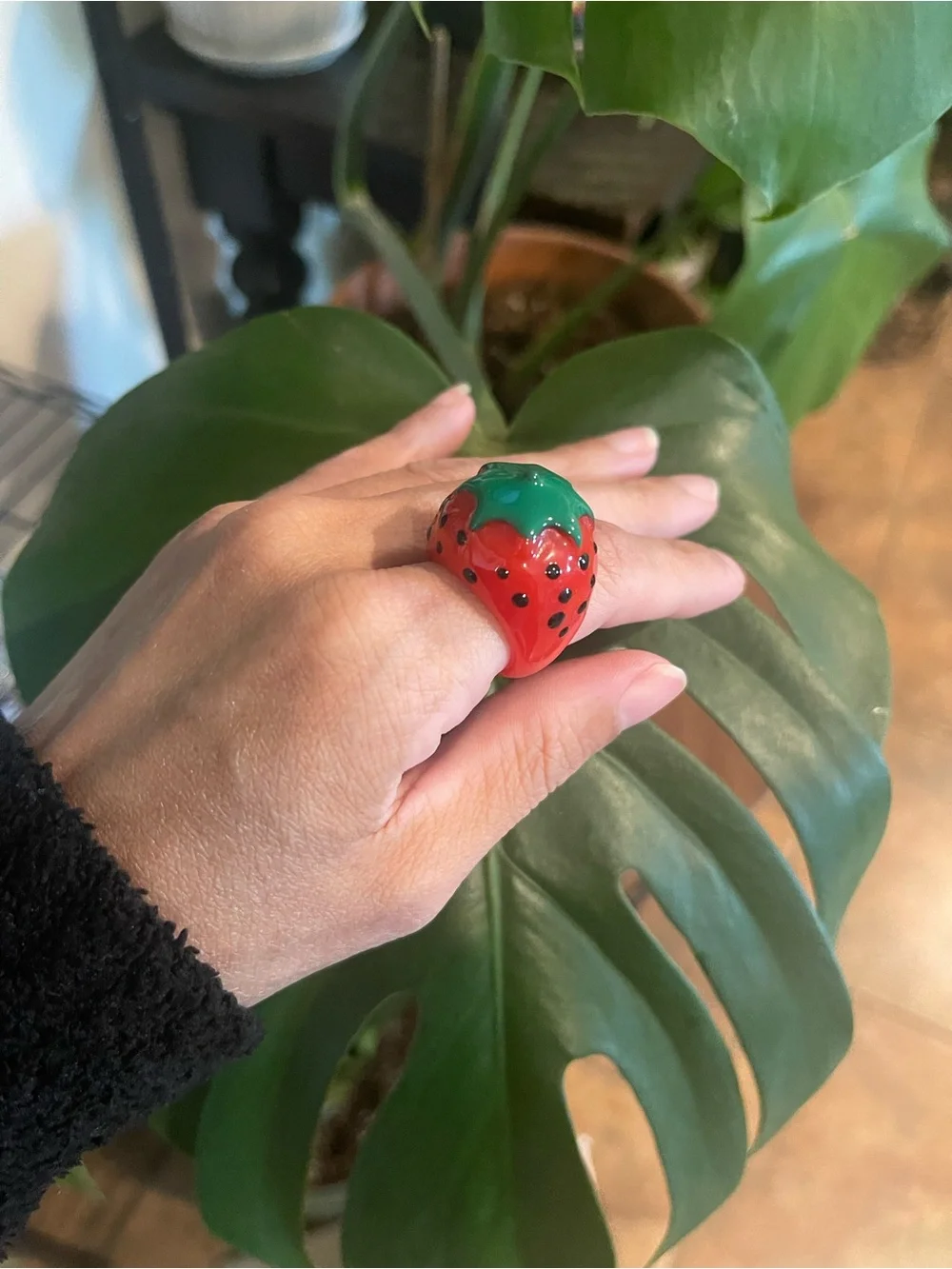 Chunky Strawberry Shaped Ring